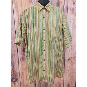 Territory Ahead Mens XLT Striped Short Sleeve Shirt Cotton